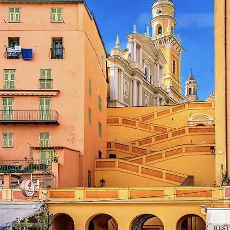 Sablettes Beach-plage-vue Mer-centre * Menton